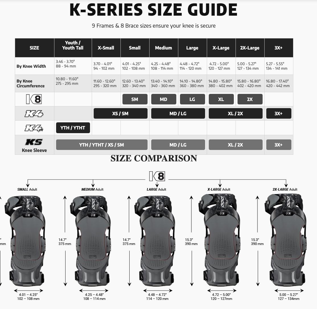 Pod K8 3.0 Protective Knee Brace Carbon - Right Only Brace For Knee Protection
