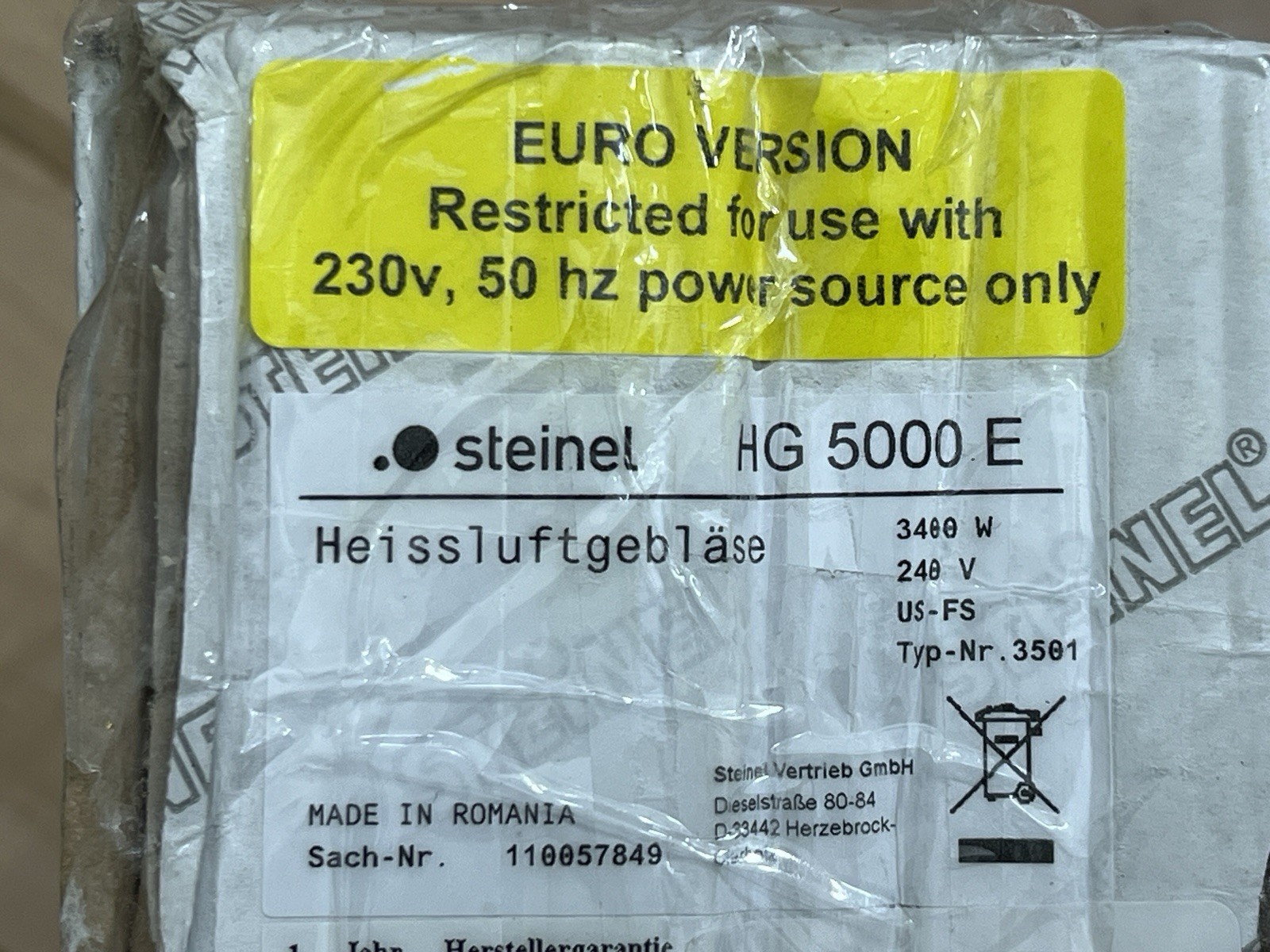 STEINEL HG5000E TYPE 3501 EURO Version