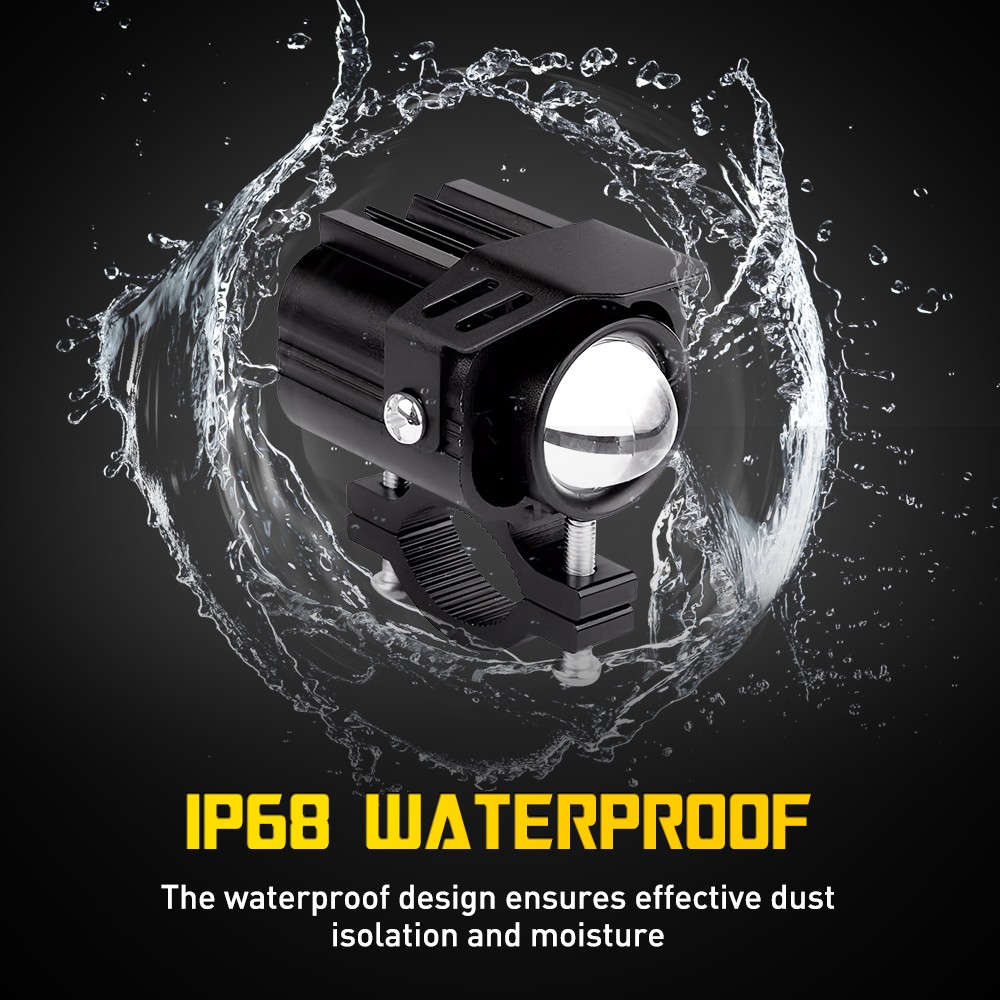 2x LED Motorcycle Spot Lights Headlight Driving Fog Auxiliary Lamp Yellow White