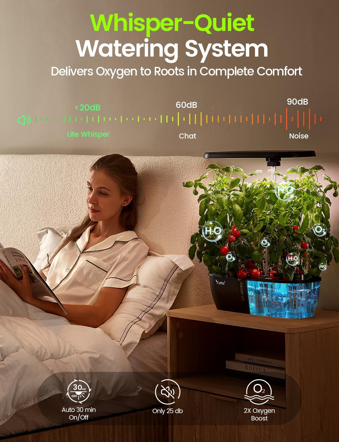 LETPOT Hydroponics Growing System, 12 Pods Indoor Herb Garden 12 Pods, Gray