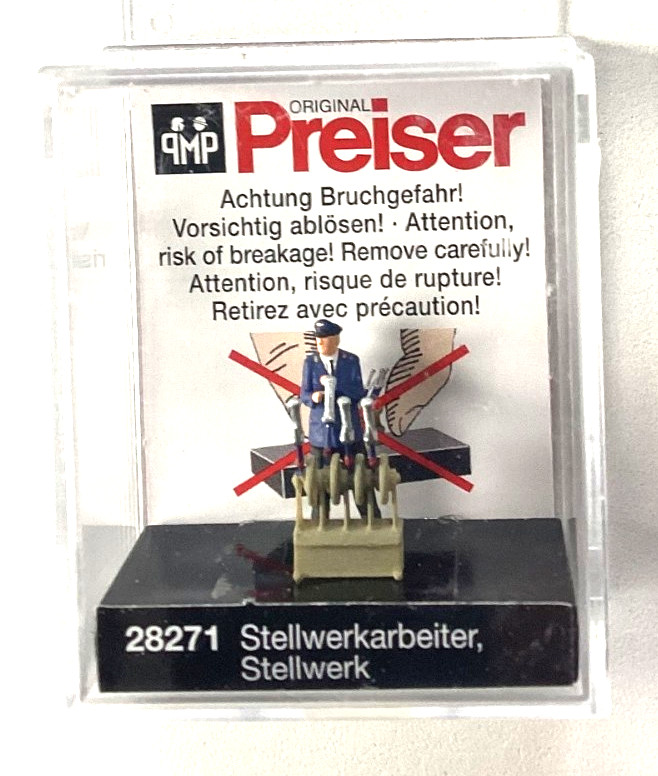 NEW 2026 RELEASE !!! HO Preiser Figure : Signal Tower Worker w/ Levers # 28271
