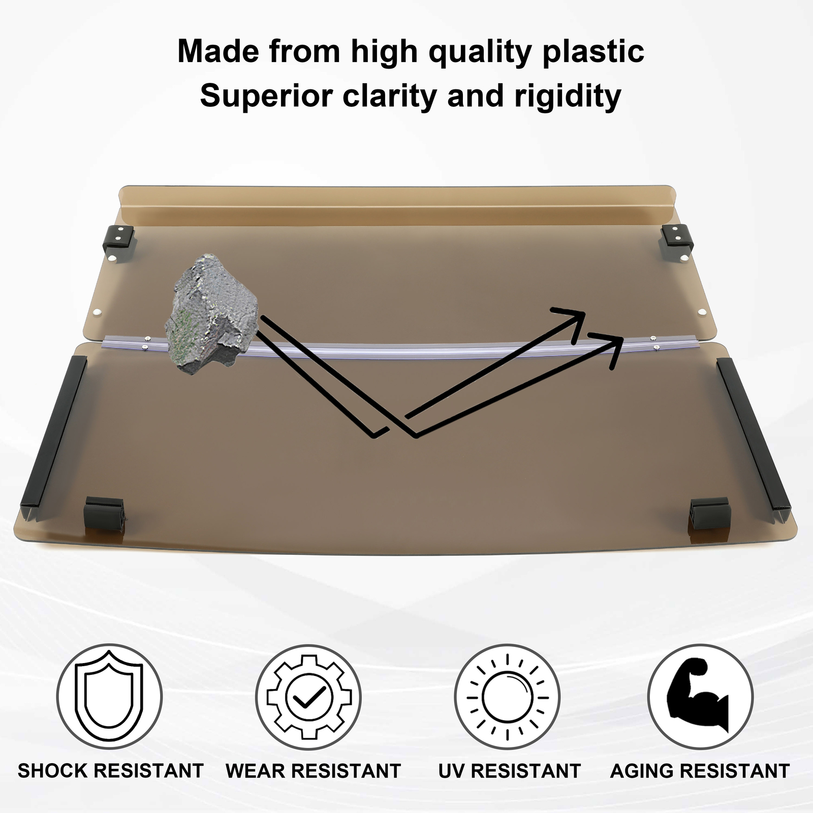 Tinted Fold Down Golf Cart Windshield Windscreen For EZGO Marathon 1986-1994.5