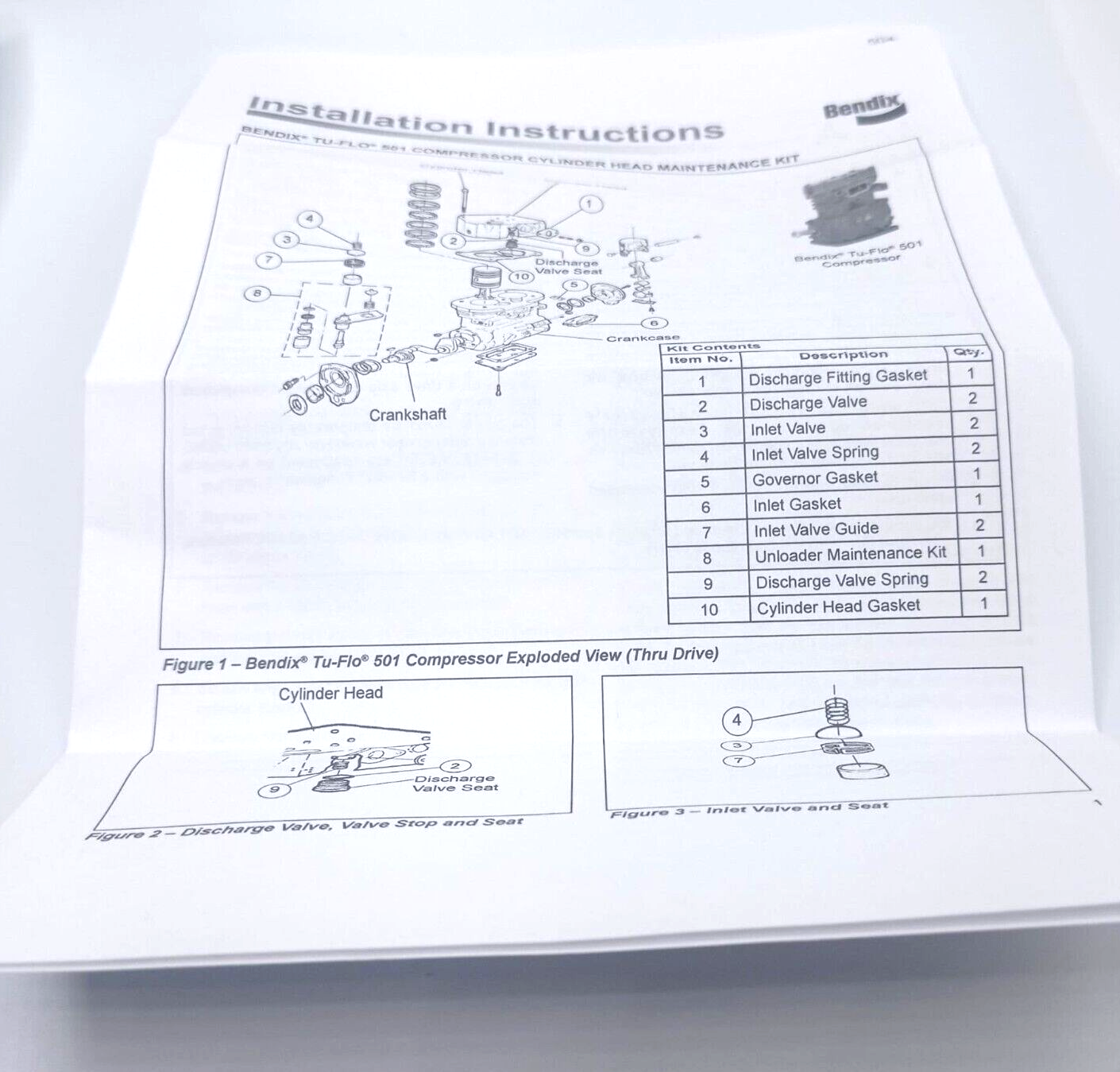 287043N Tu-Flo 501 Bendix Head Repair Kit Air Compressor Genuine NEW