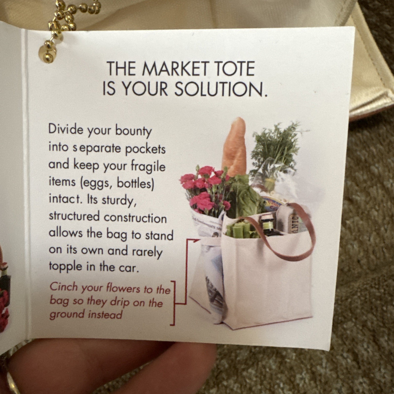 NWT CapaBunga Farmer's Market Tote Shopping Bags with Handles - 7 Pockets