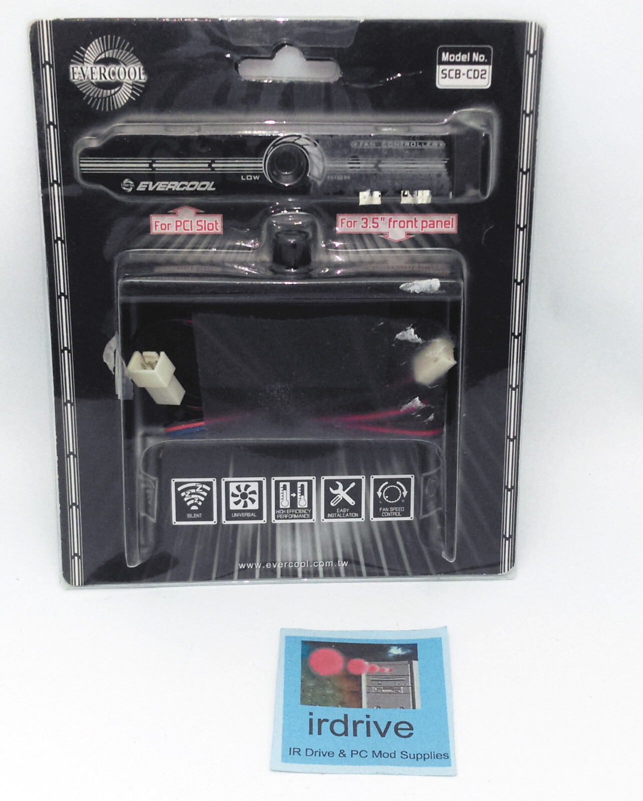 New Evercool Twister Black 3.5" Front Panel Bay or PCI Slot Fan Speed Controller