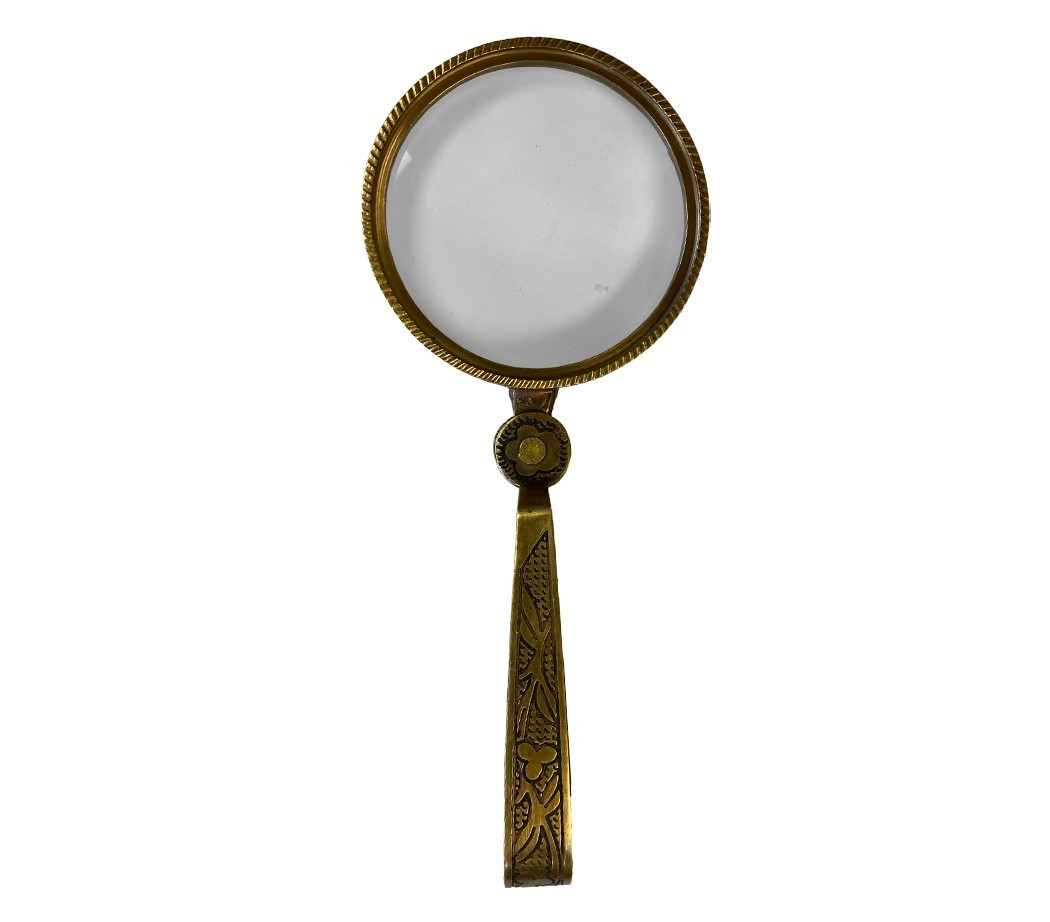 Schooner Bay Co. Antiqued Brass Folding Magnifying Glass, Antique Style