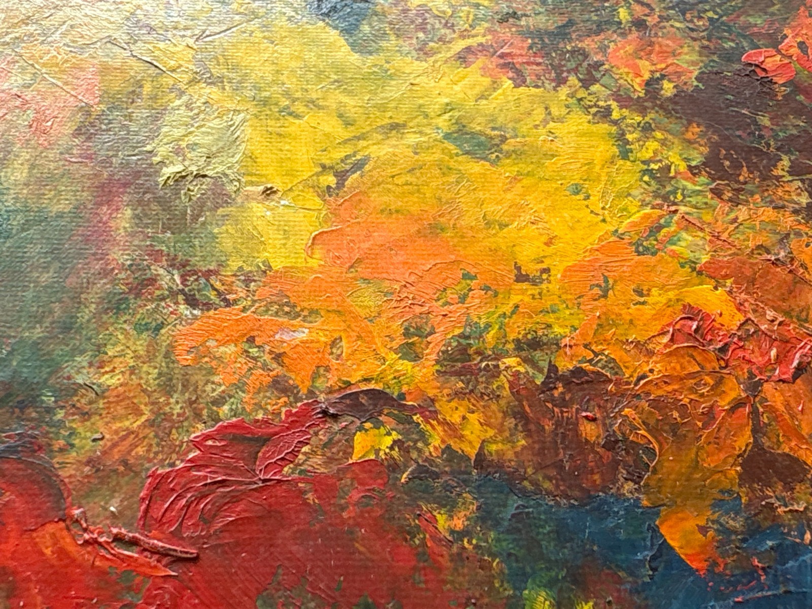 Impasto Oil Painting Ida Mindel Cohen “Boutonniere” Signed Abstract Floral MCM