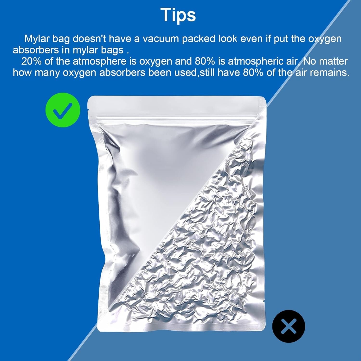 500cc Oxygen Absorbers for Food Storage - 100 Count (20x Packs of 5) - for Long