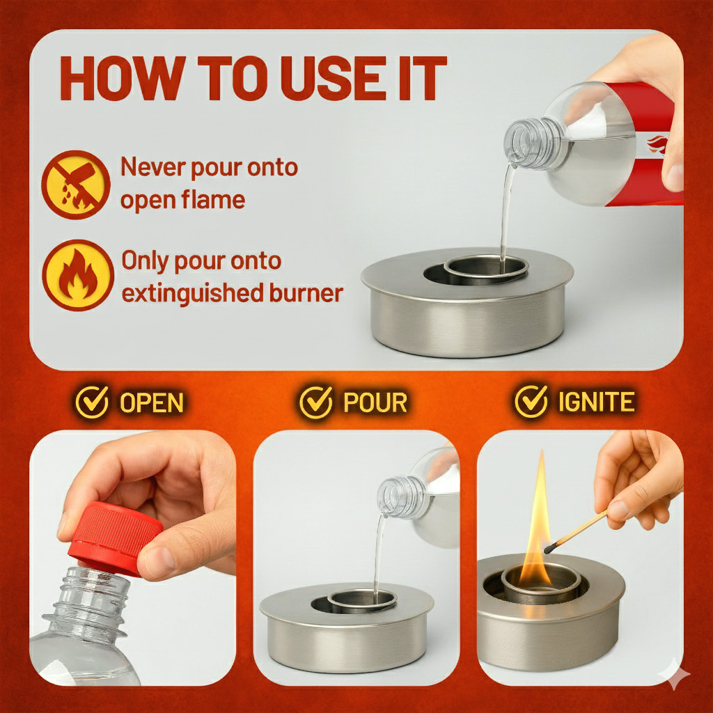 Premium Bio Ethanol Fireplace Fuel (2X 1 L) For Tabletop Fires, Stoves,Versatile