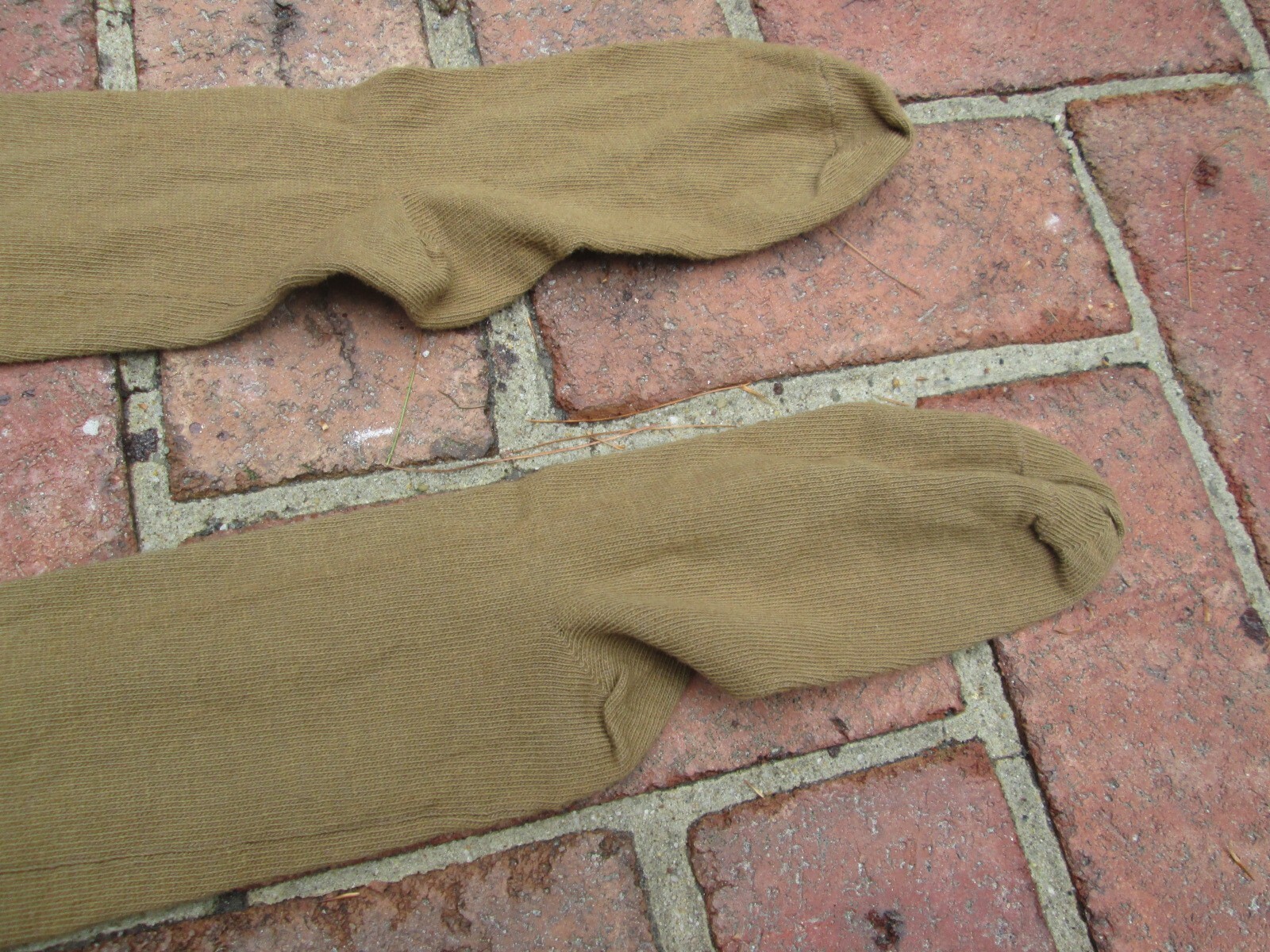 REENACTOR COLONIAL REV WAR 18TH C STOCKING KHAKI CAMEL TAN FOOT WEAR COTTON NEW