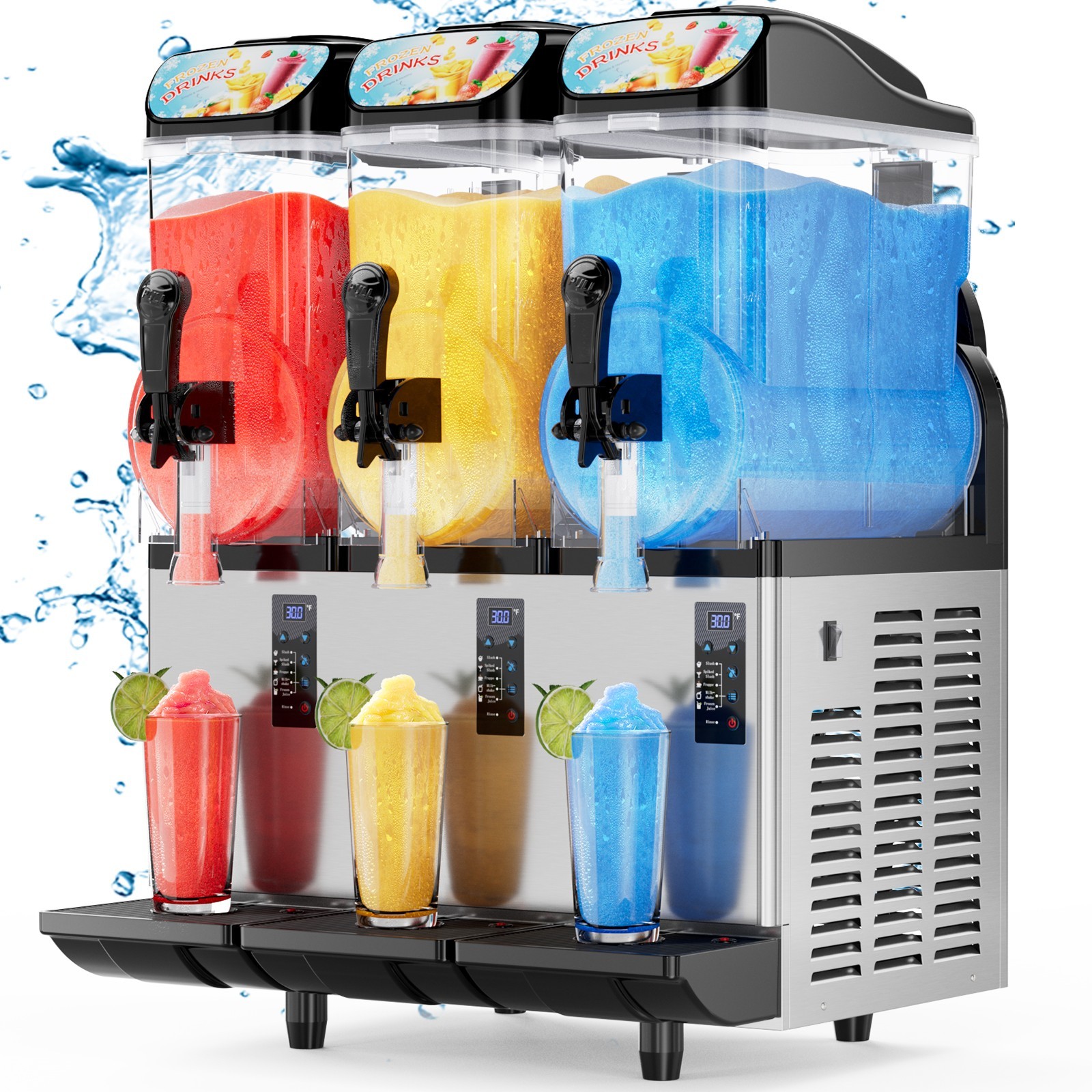 15L x 3 Tank Commercial Slushy Machine Margarita Smoothie Frozen Drink Maker