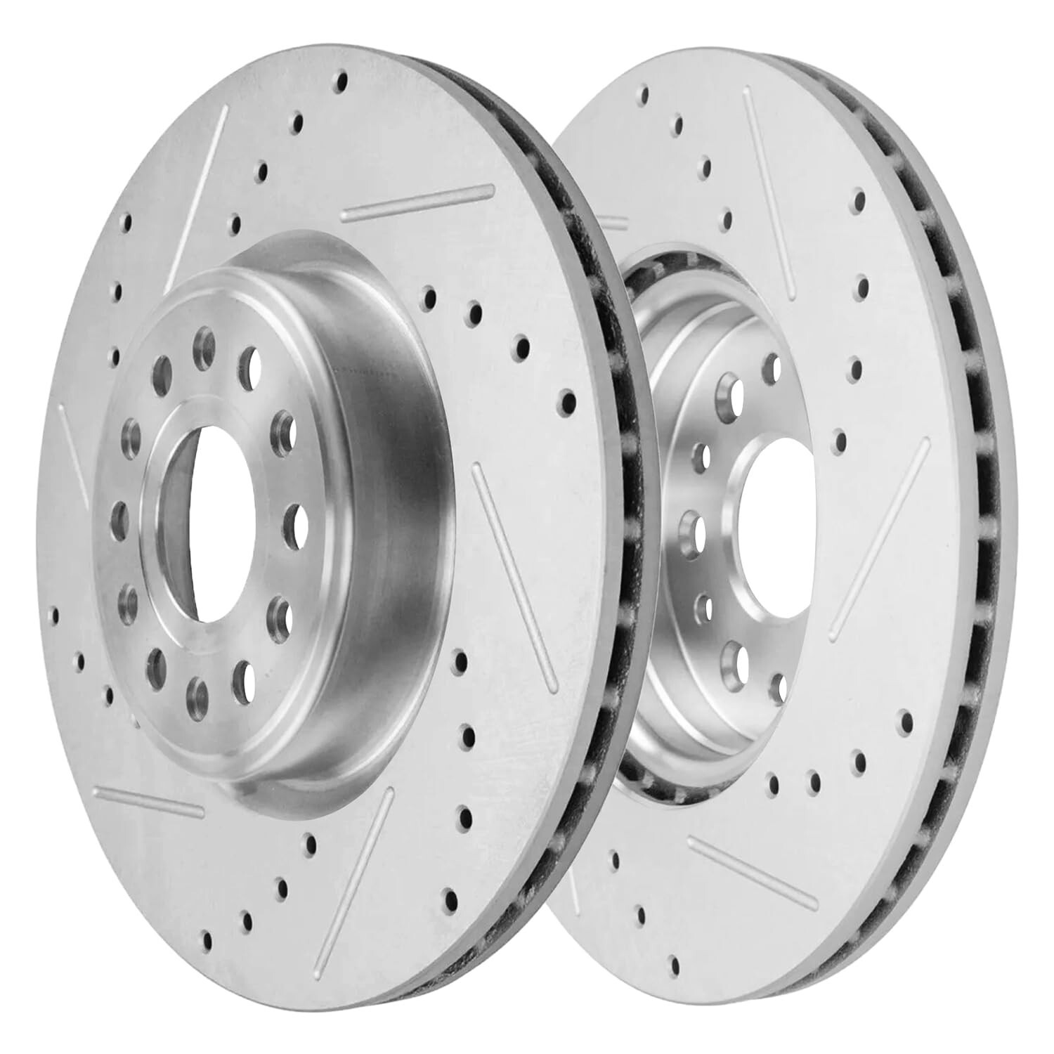 Front Rear Drilled Brake Rotors and Ceramic Brake Pads for 2019 - 2023 Ram 1500