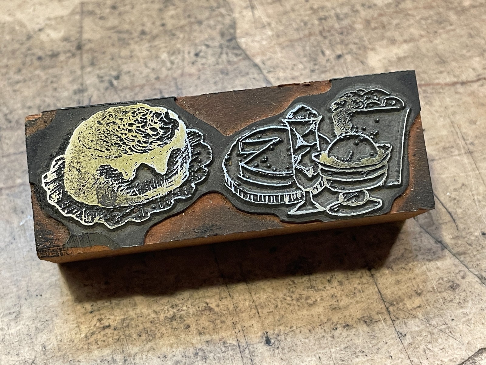 Printing Letterpress Printers Block Food On Table / Hospitality (1259)