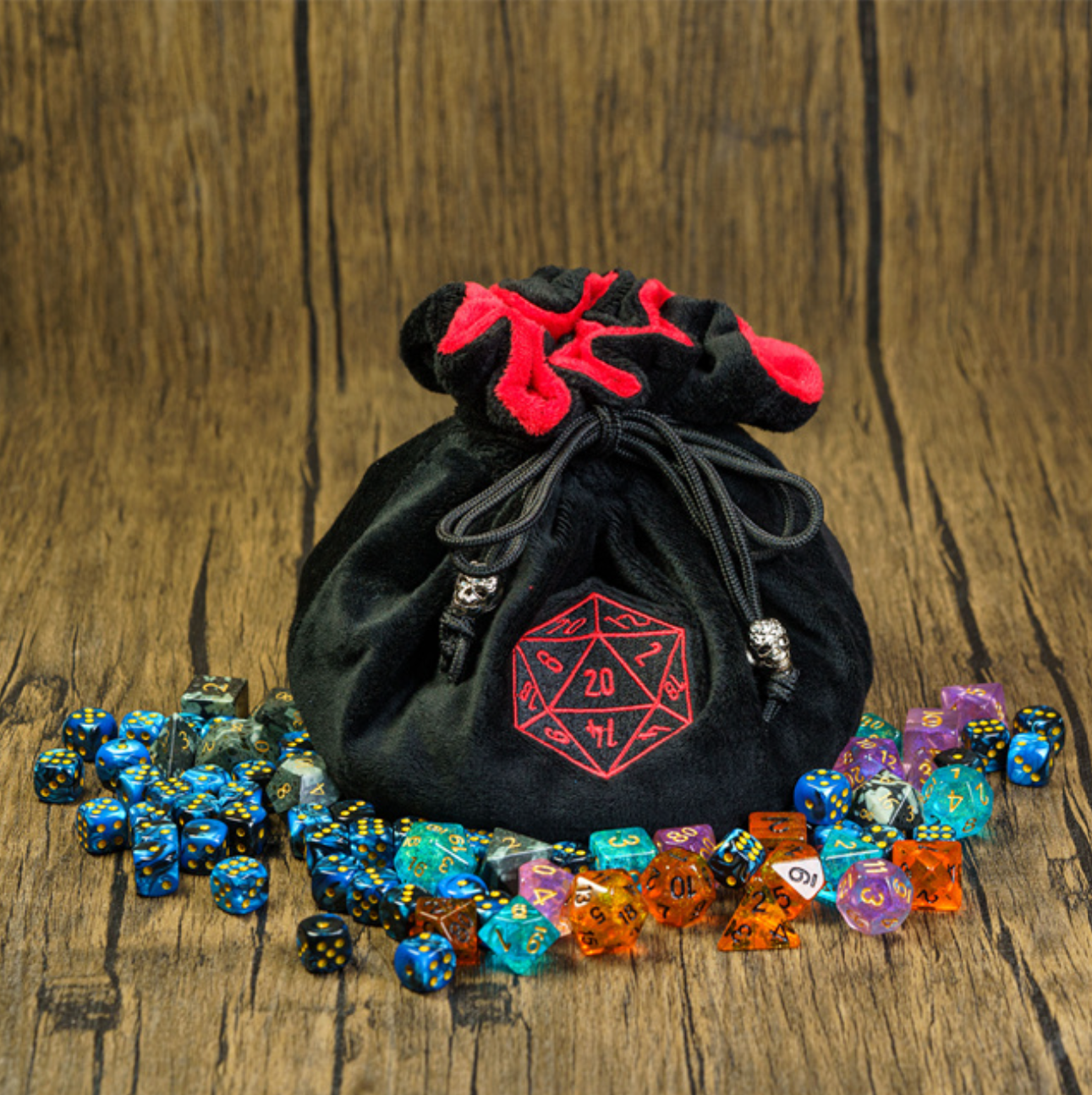 Black Flannel Large DnD Dice Bag | Dice Pouch | RPG DnD D&D Dungeons Dragons