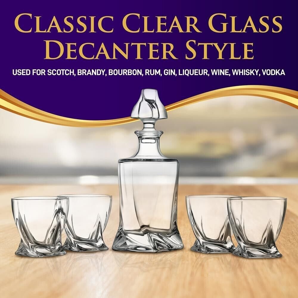 Nutrichef Home Bar Whiskey Decanter -Whiskey Glass Decanter Aerator Set, Elegant