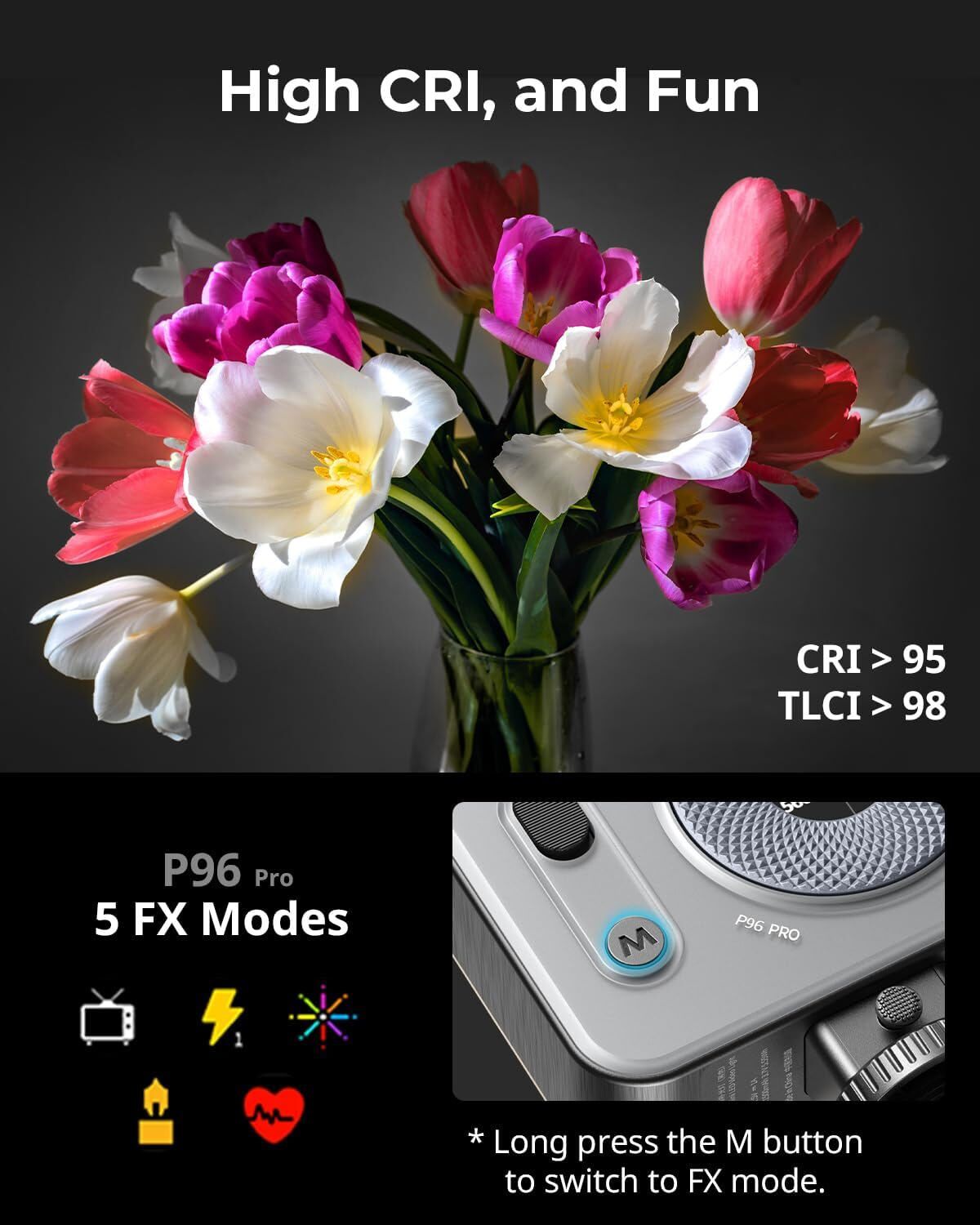 SmallRig Vibe P96 Pro Led Video Light Camera Light for Vlog 4660