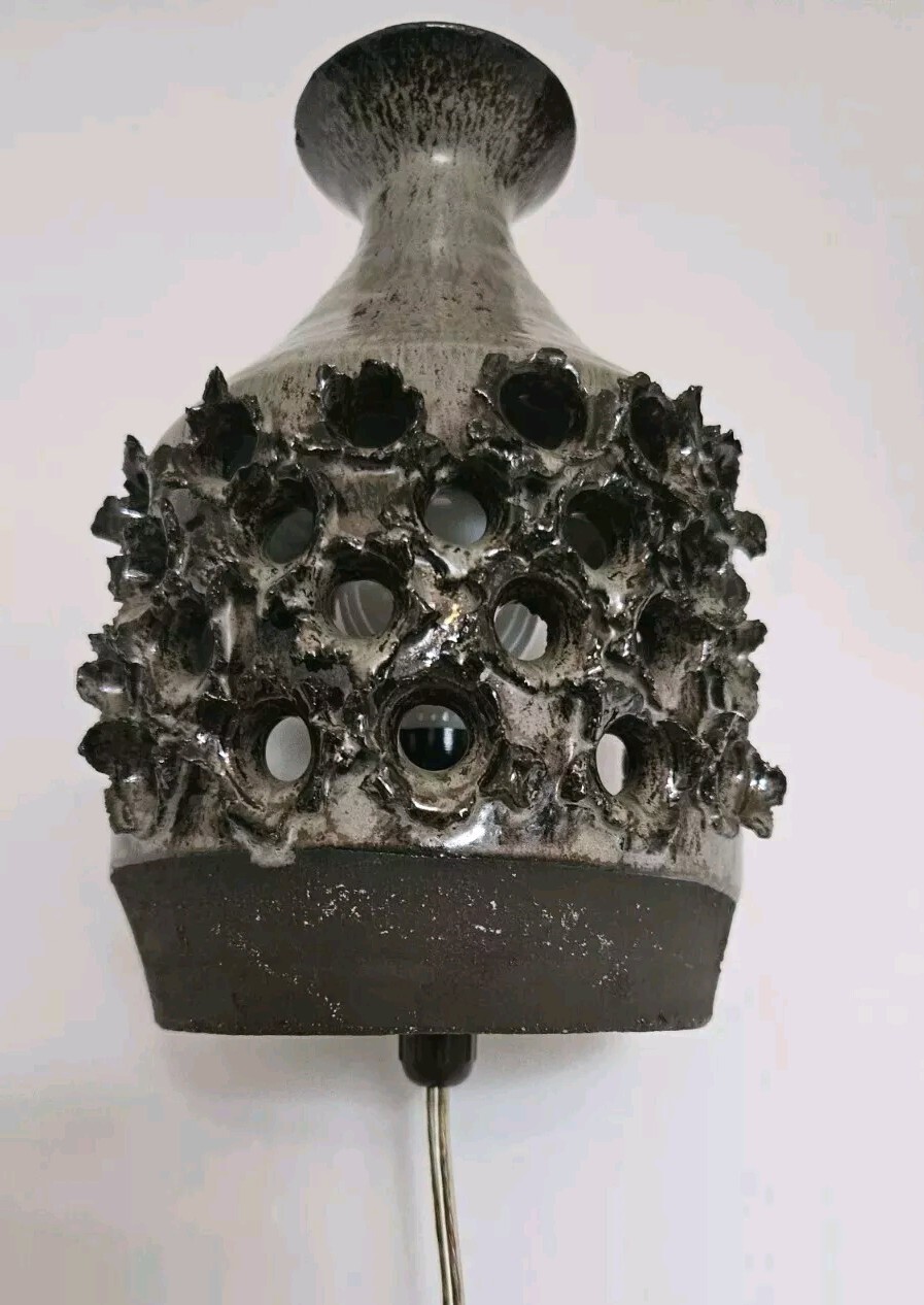 A Pair of Lovemose Danish brutalist Stoneware Vintage Wall Lights