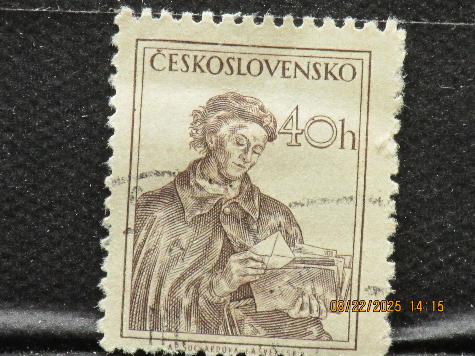 The listing is:(1)1954 Czechoslovakia "Postwoman" Stamp-LH-Used & Cancelled-40h