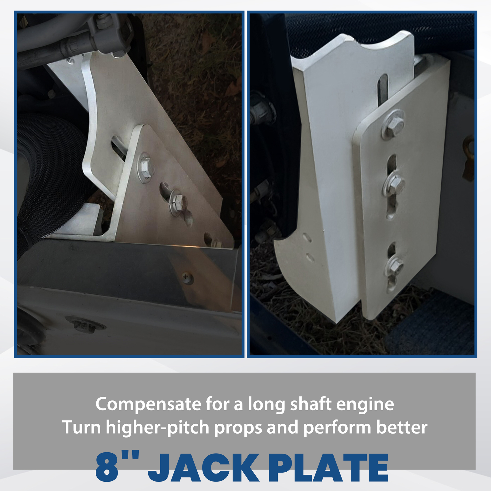 Aluminum 8'' Adjustable Outboard Boat Jack Plate Replacement JPL4800