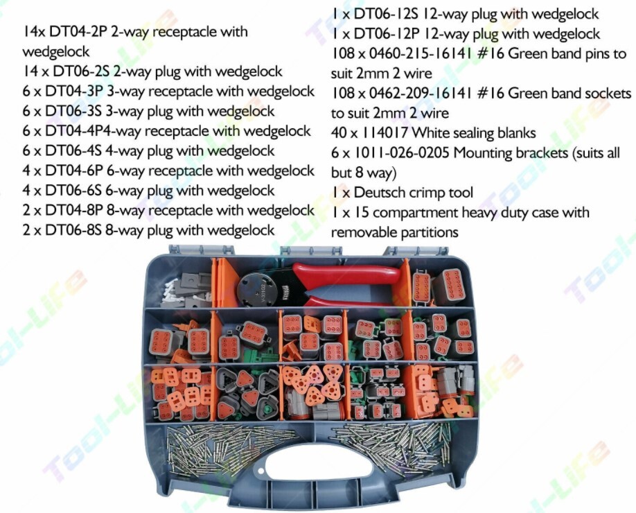 Deutsch DT Connector Plug Kit 438pcs With Crimp Tool Automotive
