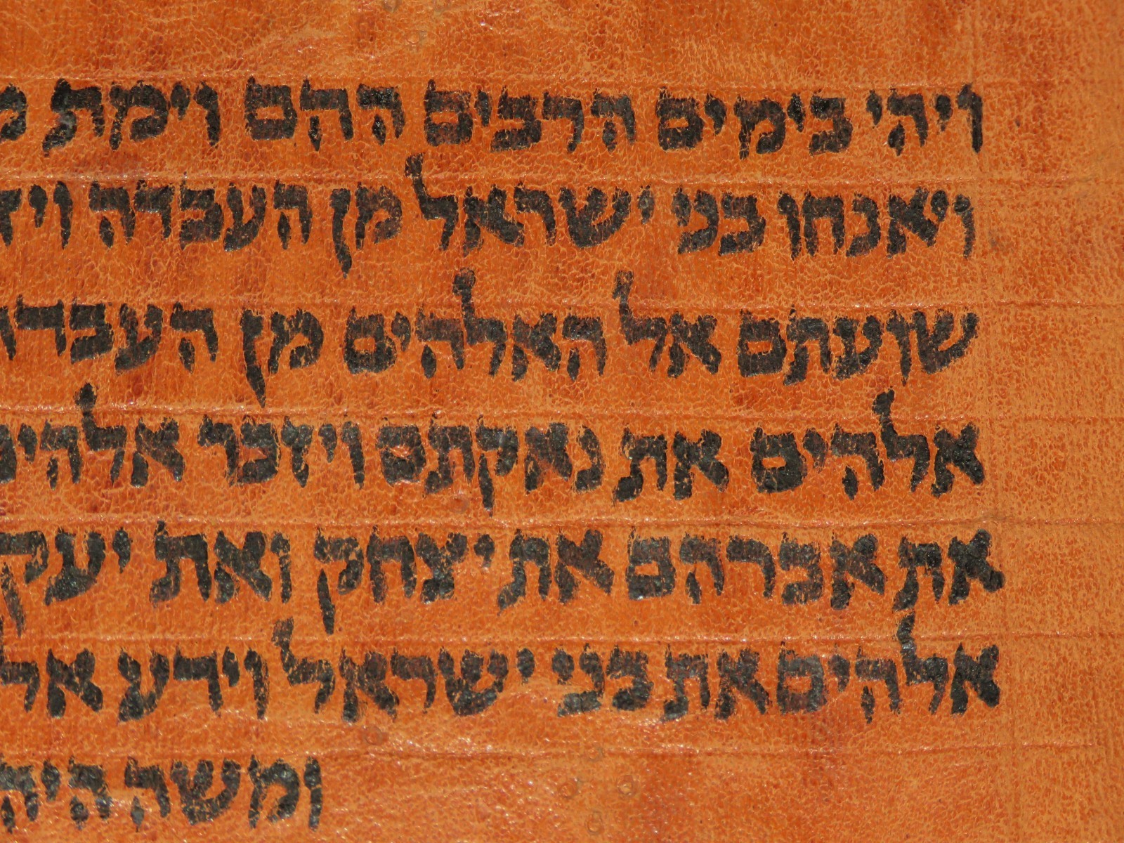 TORAH SCROLL BIBLE MANUSCRIPT VELLUM/LEAF FROM YEMEN 400 YRS OLD red parchment