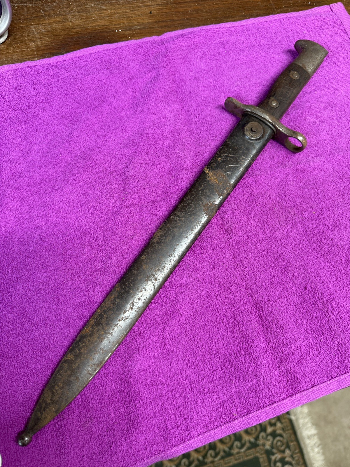 US ARMY PRE WWI US KRAG JORGENSEN BAYONET-DATED 1902-WITH SCABBARD