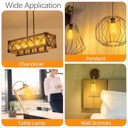 LED Edison Bulbs Dimmable, E26 Bulb 60 watt Equivalent 10 Pack Soft White