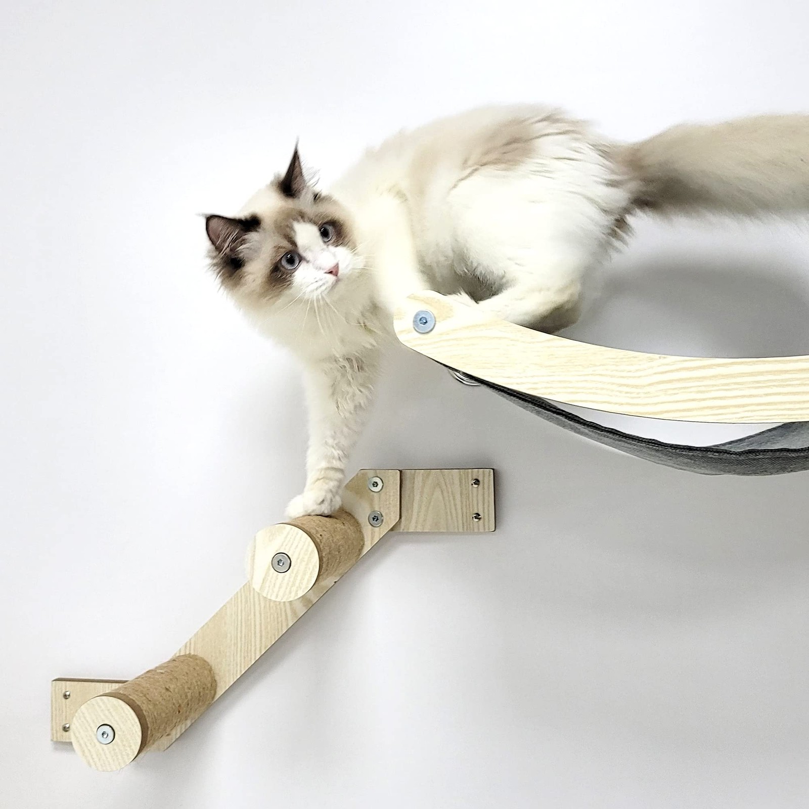HeyKitten 17" Cat Wall Hammock for 2x4 Stud Mount Stylish Floating Kitten She...