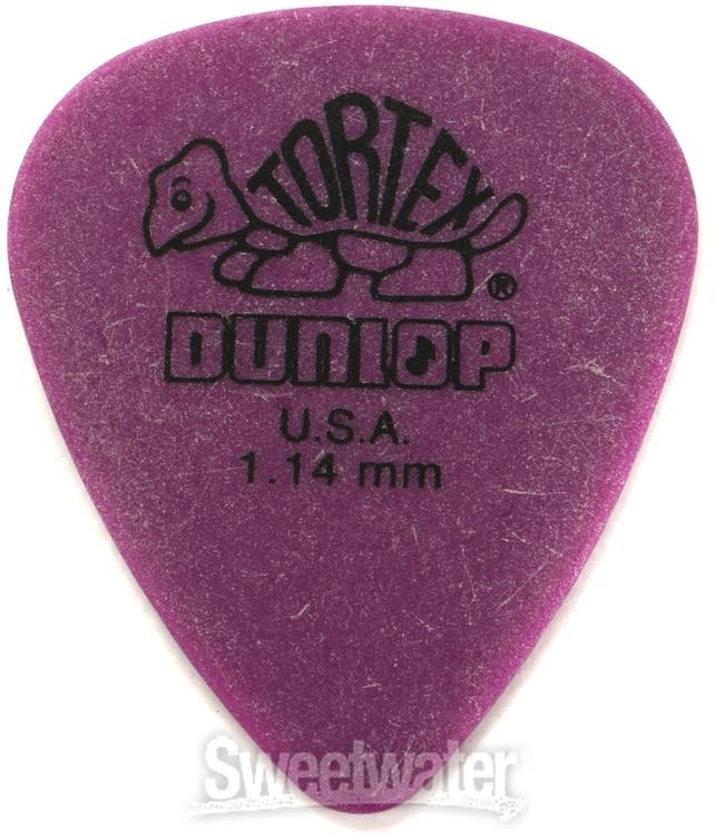 Dunlop 418R114 Tortex Standard Guitar Picks 1.14mm Purple 72-pack