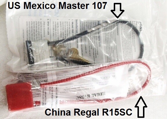 Master US Mexico Locks fits Smith & Wesson NO CHINA Pre-2008 M107 NIB