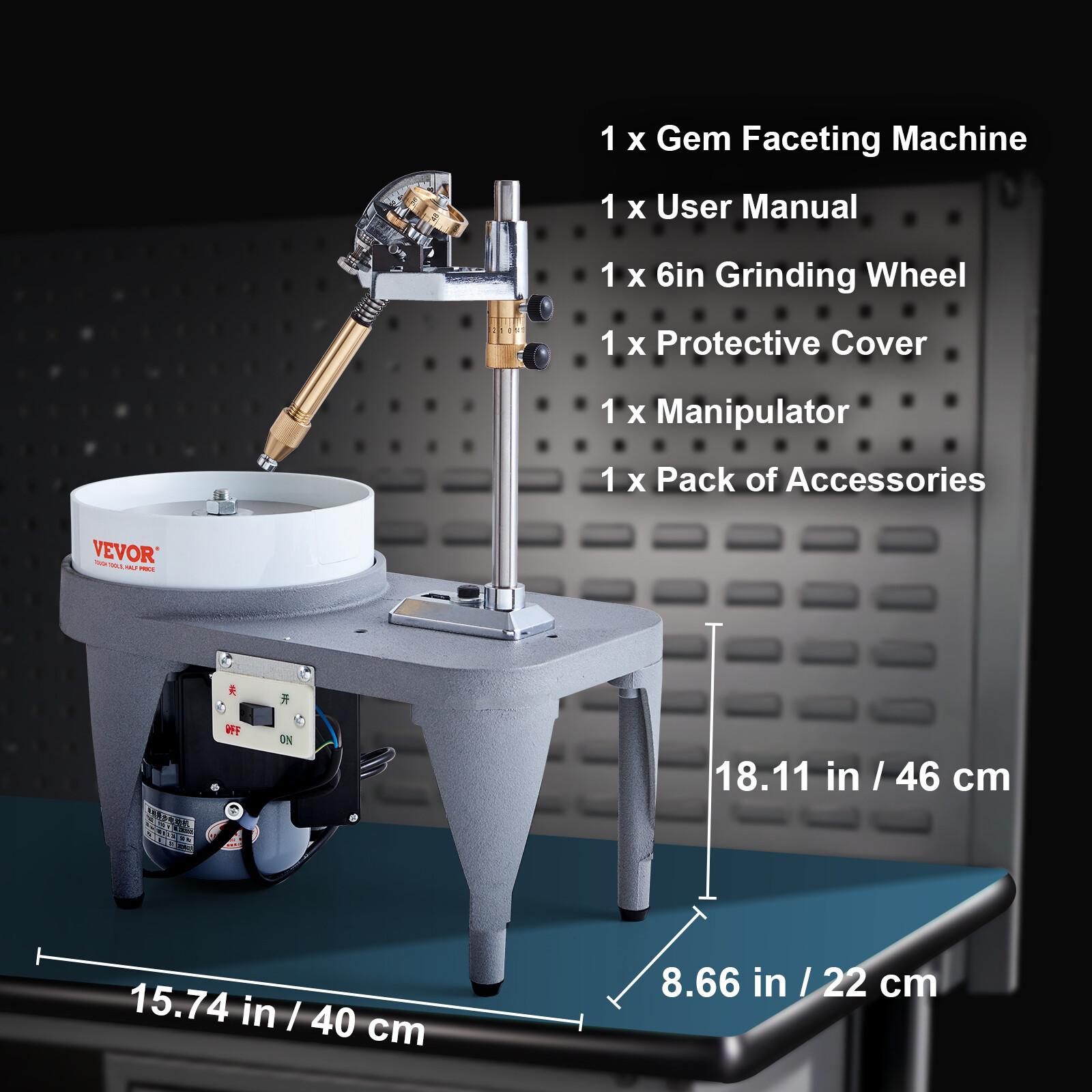 VEVOR Gem Faceting Machine 2800RPM Gemstone Grinding Jewelry Cutting Polisher