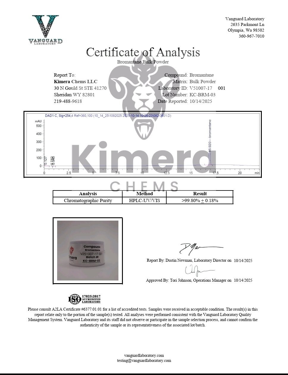 Bromantane Kimera Chems 50mg 60 Capsules