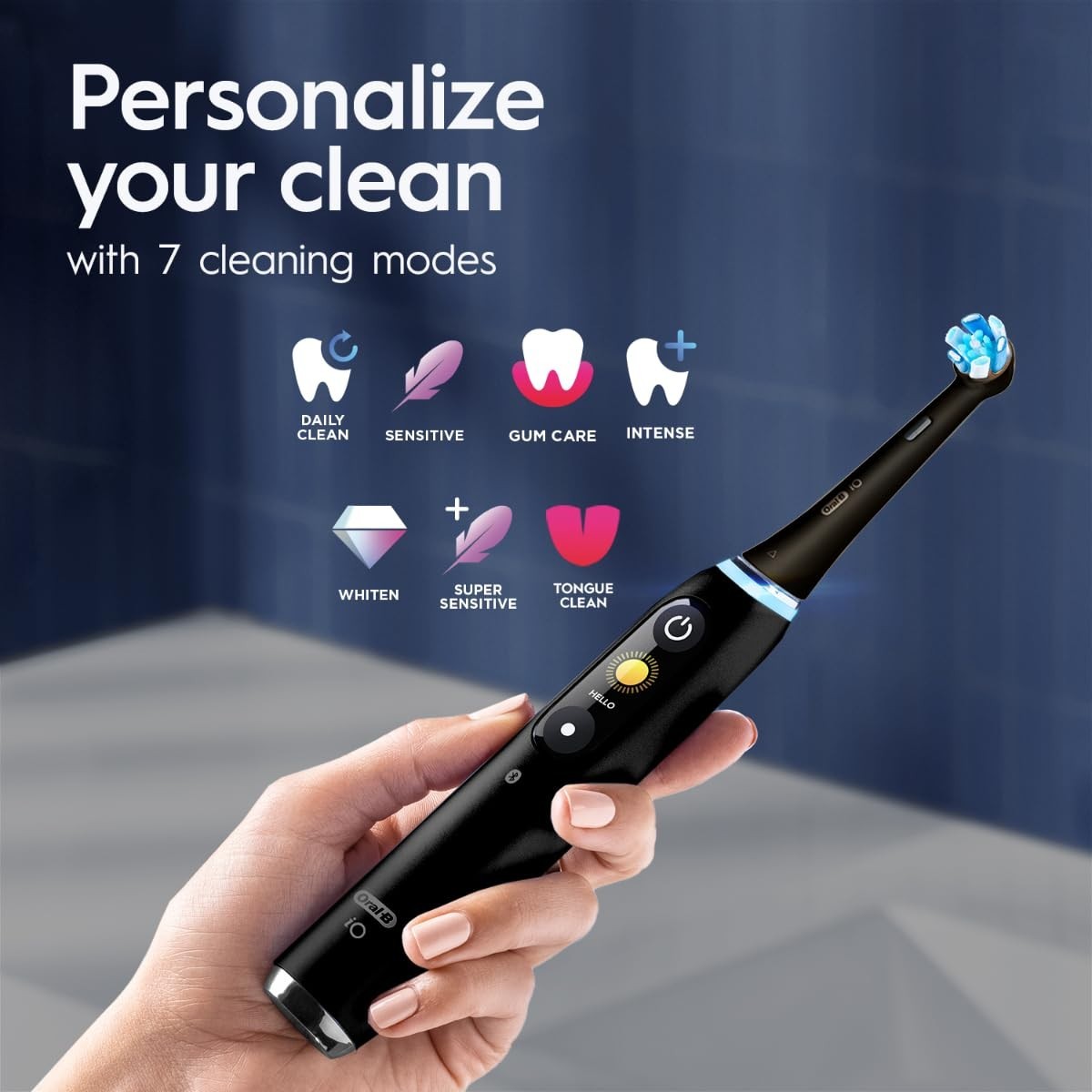 Oral-B iO9 Ultimate Electric Toothbrush, 7 Smart Modes, Pressure Sensor, Black