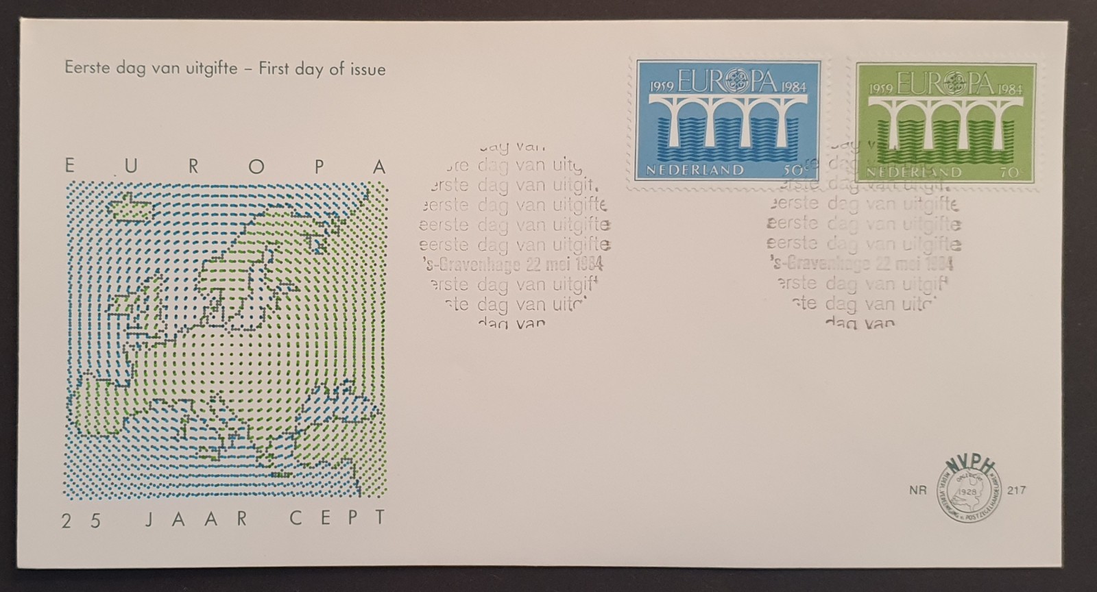 Netherlands stamp 1984 Europa Bridge First Day Cover
