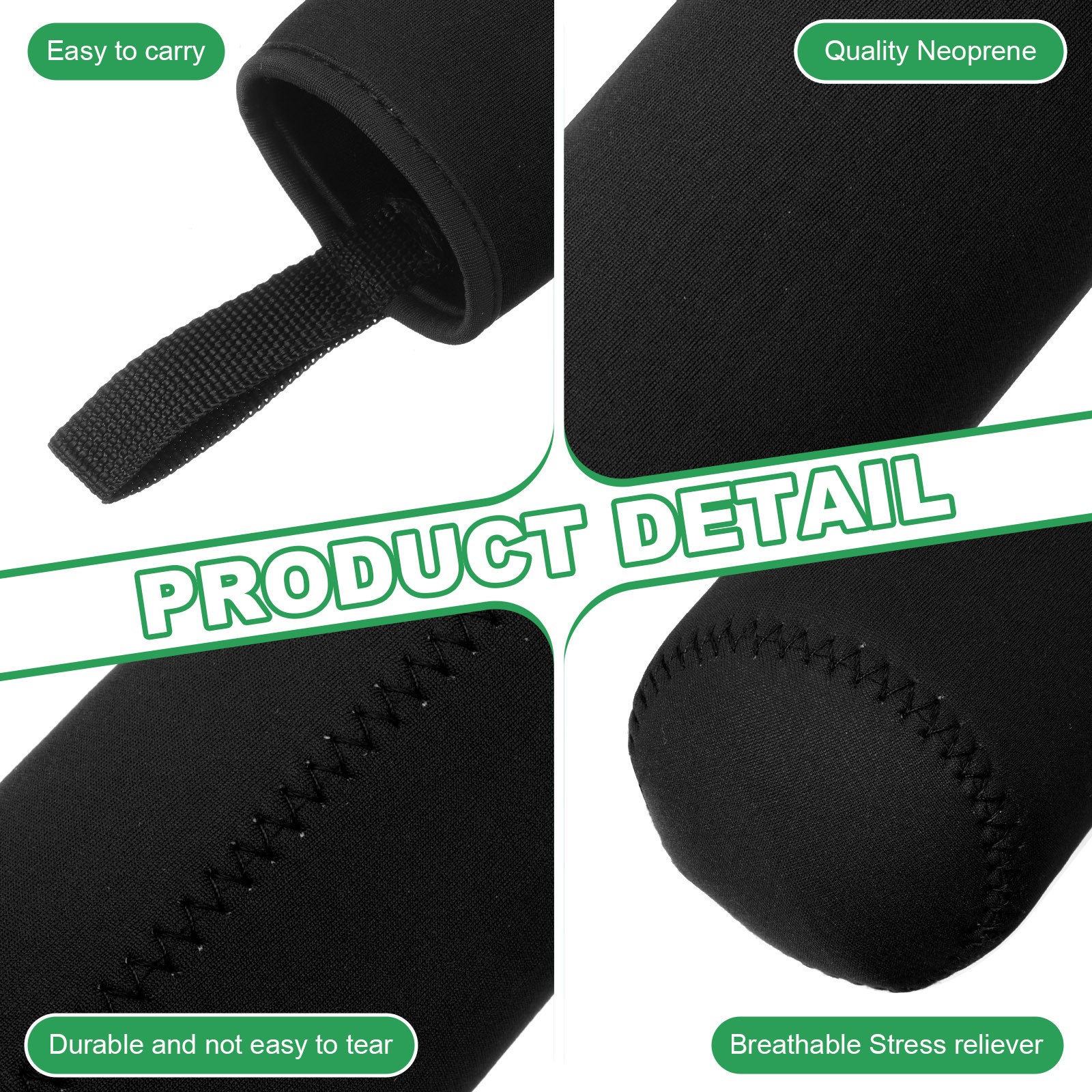 2pcs 12oz Neoprene Insulated Water Bottle Sleeve Black
