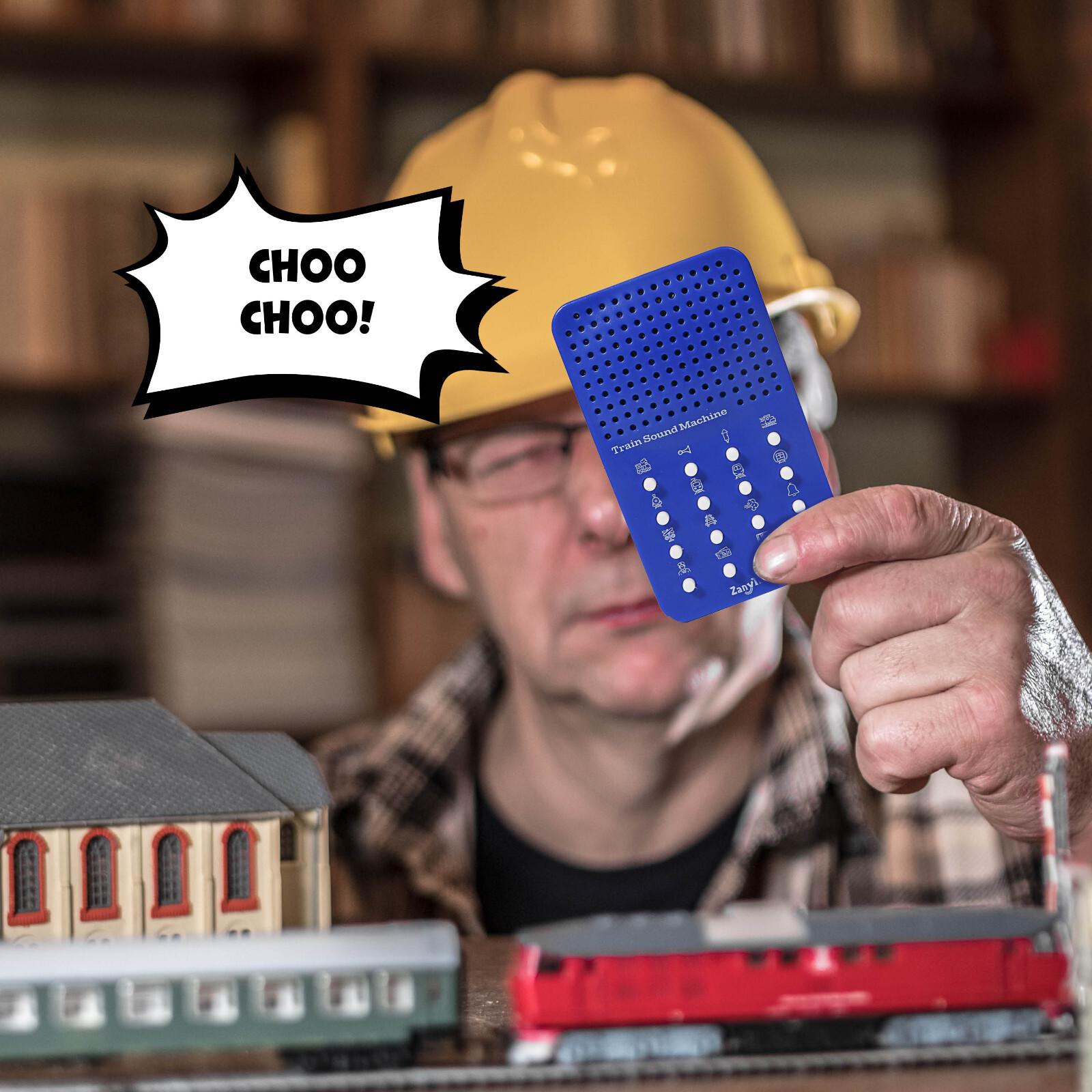 Train Sound Machine - Electronic Train Noisemaker with 16 Sounds