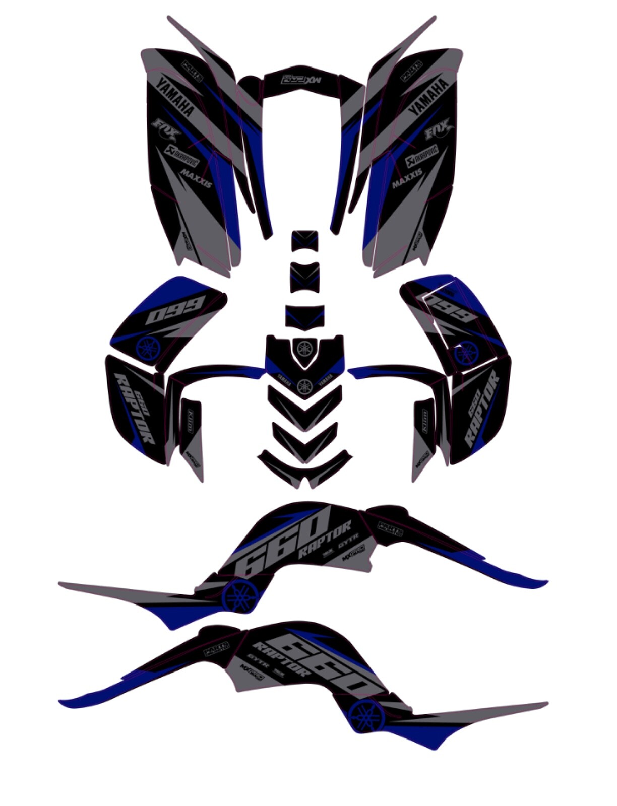 Fits Yamaha Raptor 660  GRAPHICS KIT STICKER DECALS YAMAHA RAPTOR 660