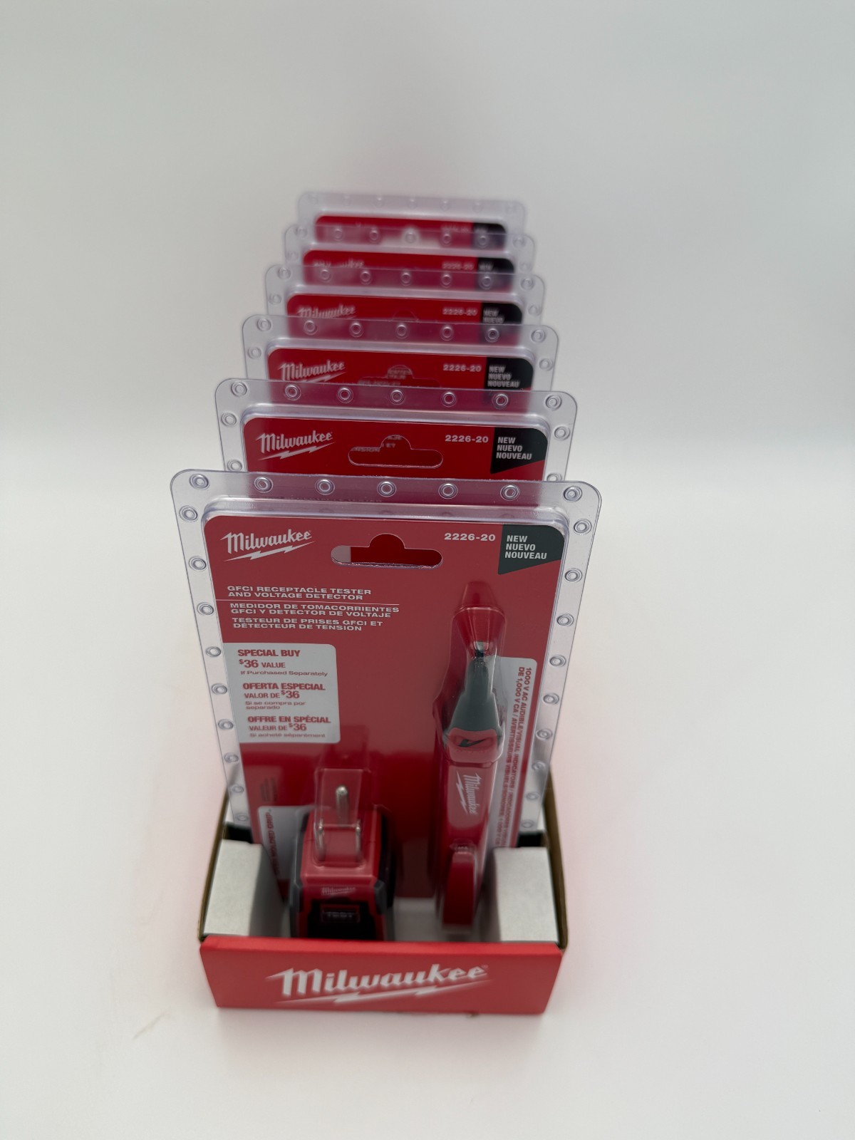 Lot of 6 Milwaukee Non-Contact Voltage & GFCI Receptacle Premium Test Kit2226-20