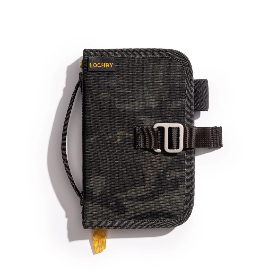 Lochby Mini Field Journal Black Camo | Water Resistant Wax Canvas Cover