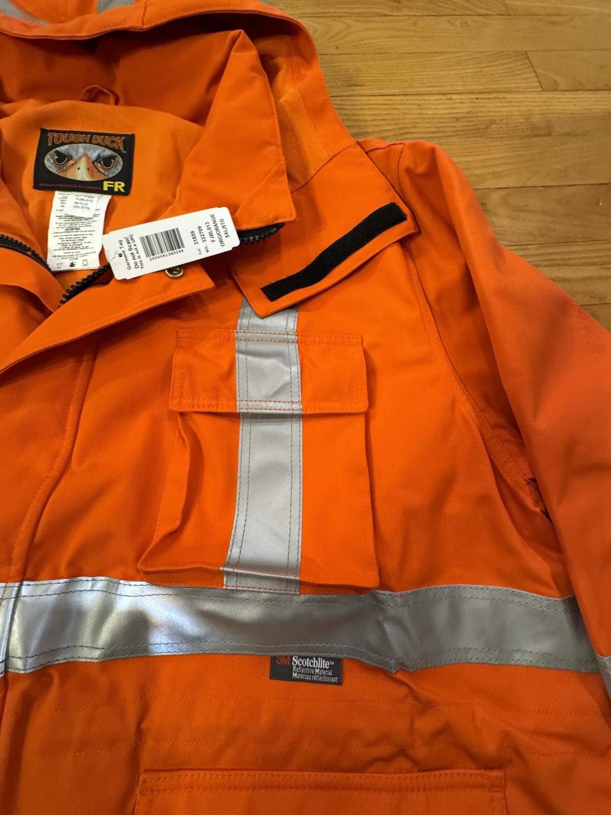 Tough Duck FJBL013 Men's Hi-Vis Hrc2 NFPA Glen Guard Safety Jacket Size 5X NWT