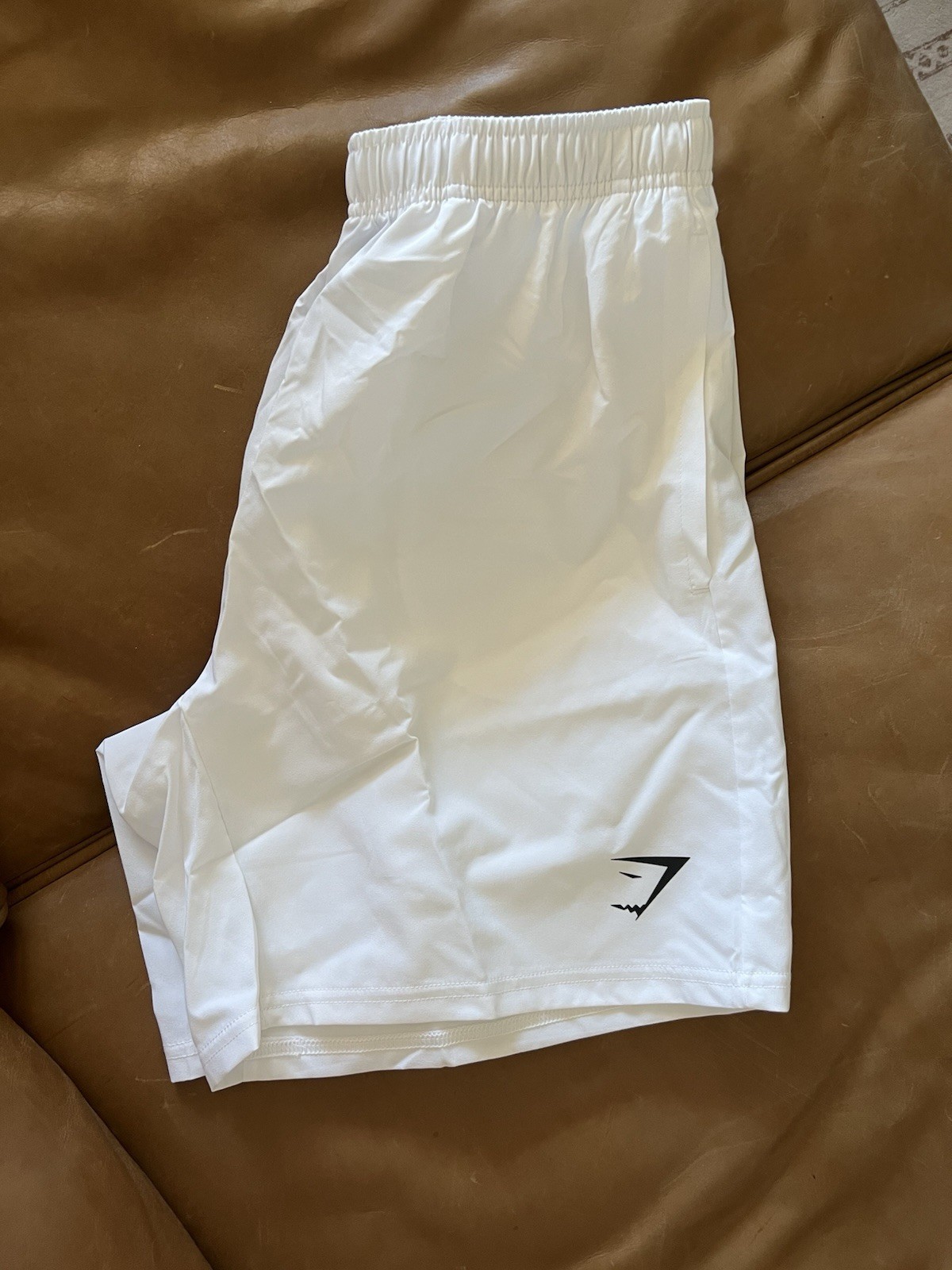 Gymshark White Arrival Shorts MED 7” Linerless Gym Athletic Stretch — BRAND NEW
