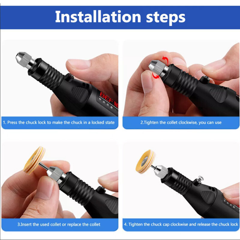 25pcs Variable Speed Rotary Tool Kit Accessories Grinding Sanding Polishing Set