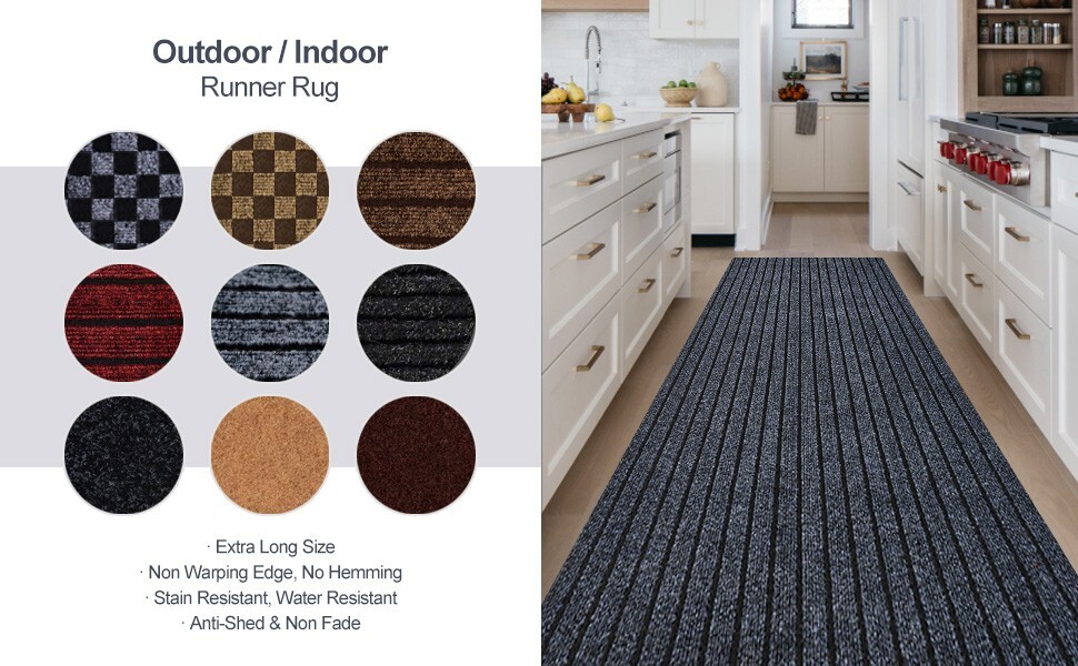 Runner Rug Hallway Non Slip Rubber Back Custom Size as Carpet Doormat Throw Rug