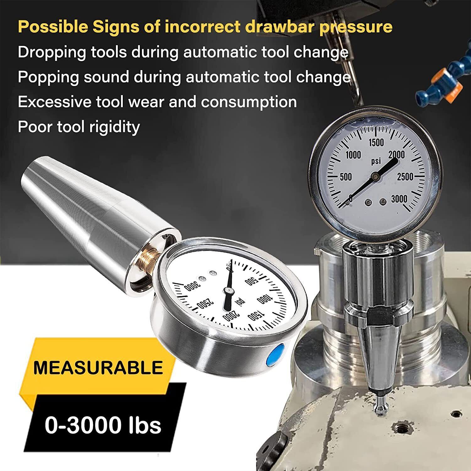 For All CAT 40 Machines & Bt 40 Spindle Drawbar Force Gauge Tester Checker Tool
