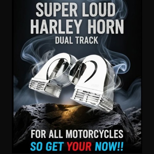 DUAL TRACK CHROME MOTORCYCLE HORN                               SUPER LOUD!!!