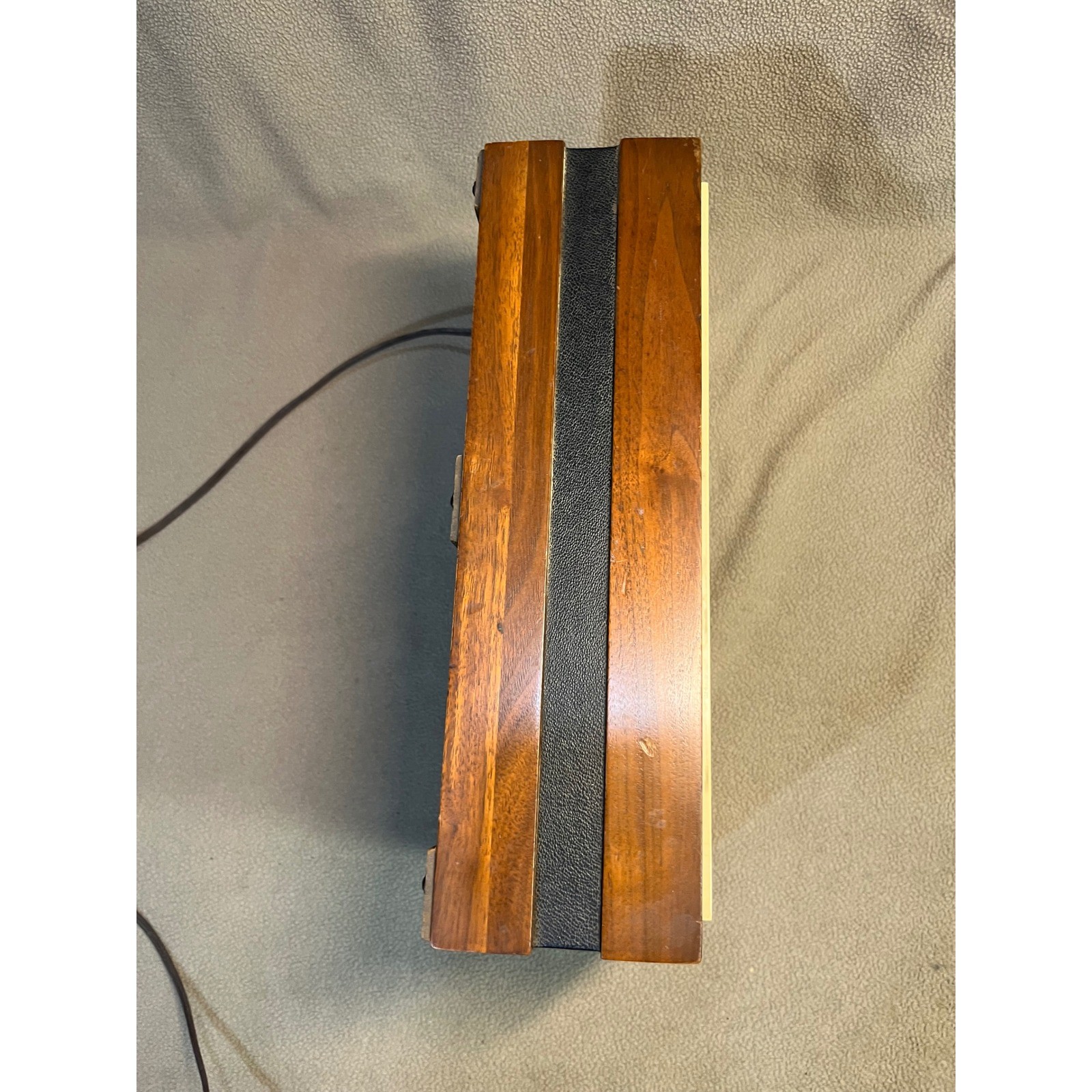 Vintage Sears Silvertone AM FM Solid State Tabletop Radio Wood Grain MCM