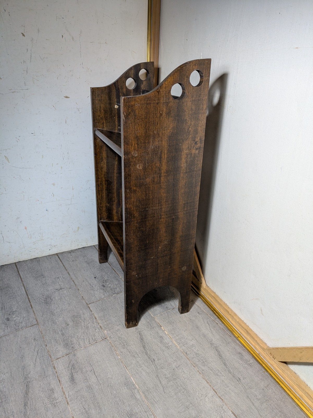 Vintage Mission Arts & Crafts Small Wood Bookcase Bookshelf 2-Tier Stand R87