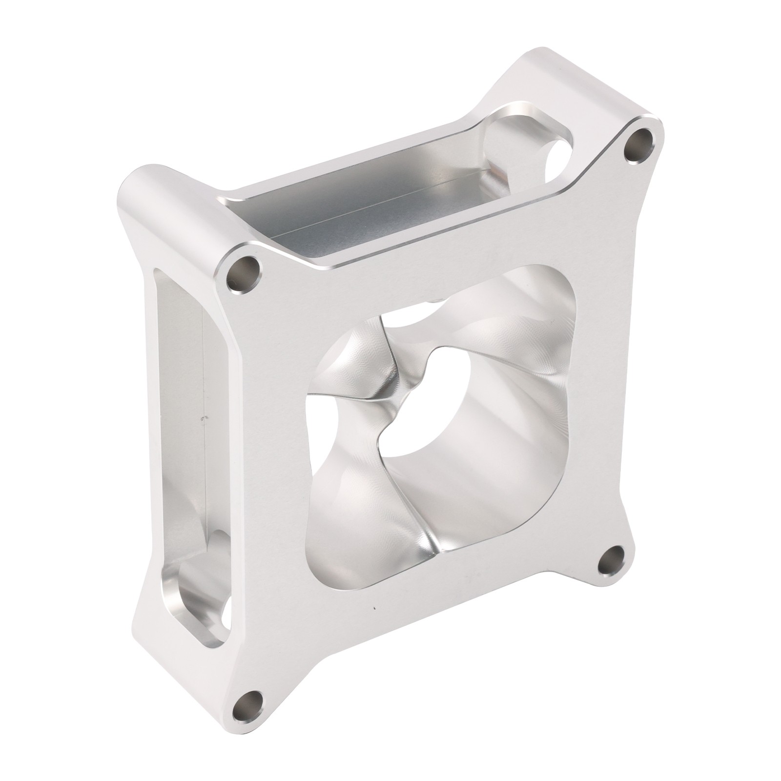 Silver 2-inch Aluminum 4150 CNC Machined Carburetor Spacer Square Bore 4 Port US