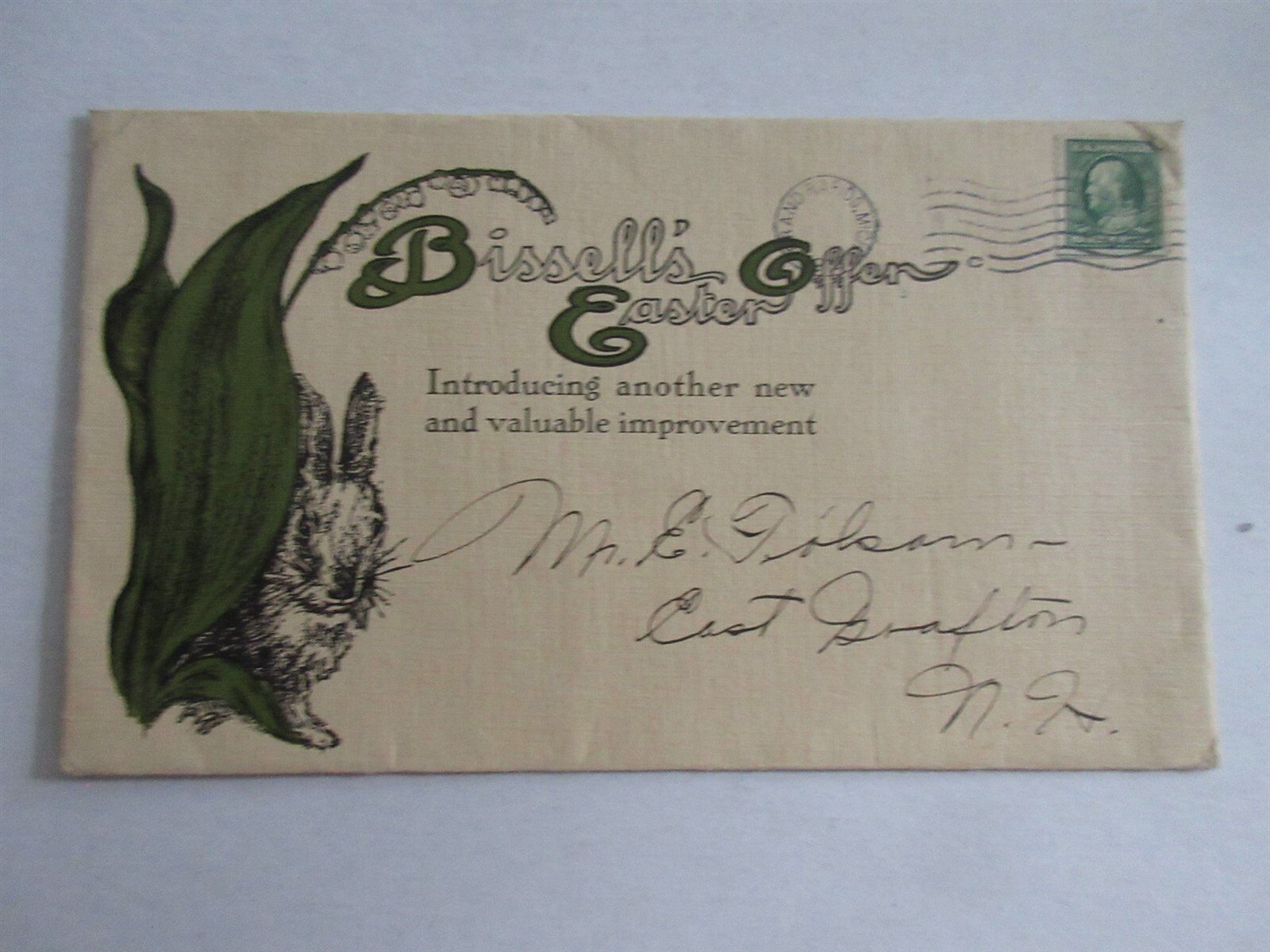 1912 vintage Bissell's large envelope Bissell's Offen Easter