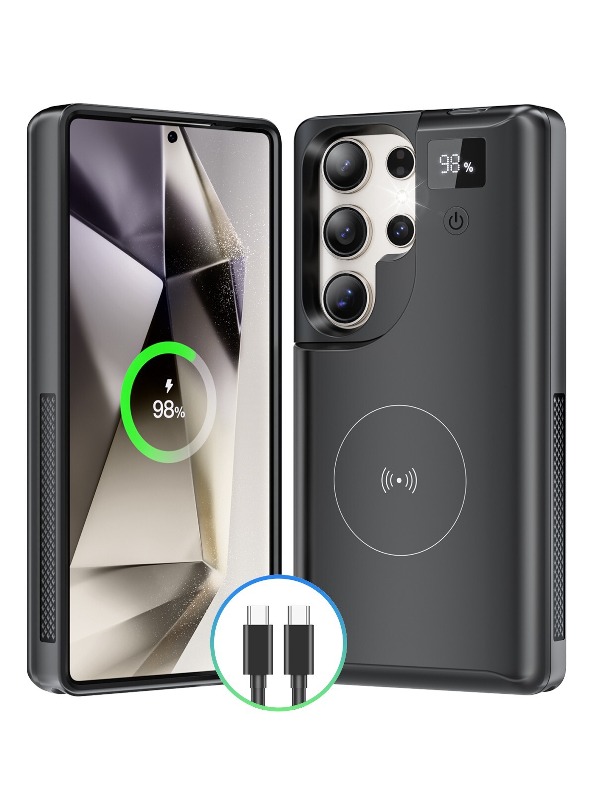 NEWDERY 10000mAh Wireless Battery Case For Samsung S25 Ultra Power Bank Case